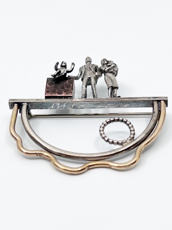 Joseph Masaniello Sterling Silver Brooch, Modernist Calla  Modernist MASO sterling silver family brooch - GM964